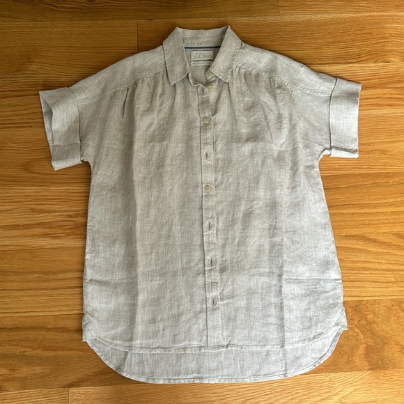 J.CREW BUTTON DOWN LINEN SHIRT, XSP - Picture 3 of 11